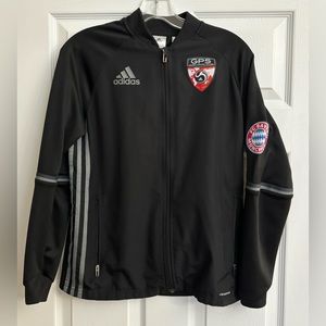 Adidas FC Bayern Munich Jacket Size Youth Large Black Athletic GPS Soccer